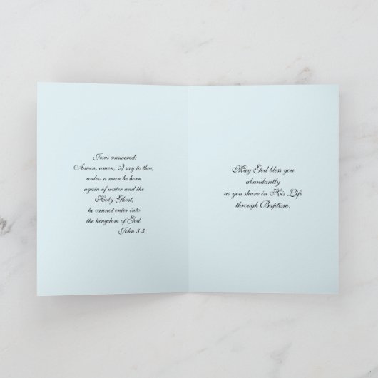 洗礼男の赤ちゃん《キリスト教》洗礼式や命名式宗教 カード (内部)