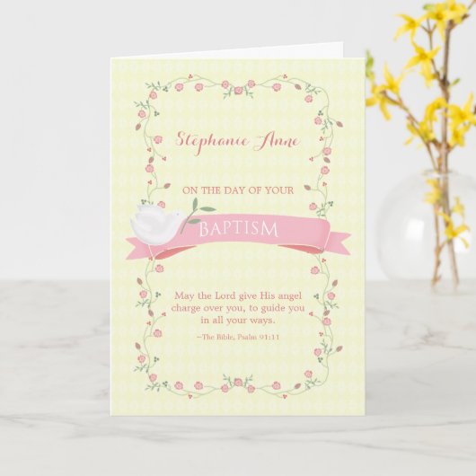 洗礼祈りの言葉 カード (黄色い花)