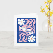 洗礼祝い抽象芸術フローラデイジーカード カード (黄色い花)