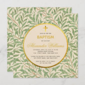 洗礼緑フェイク金ゴールド男女兼用圏 招待状 (正面/裏面)