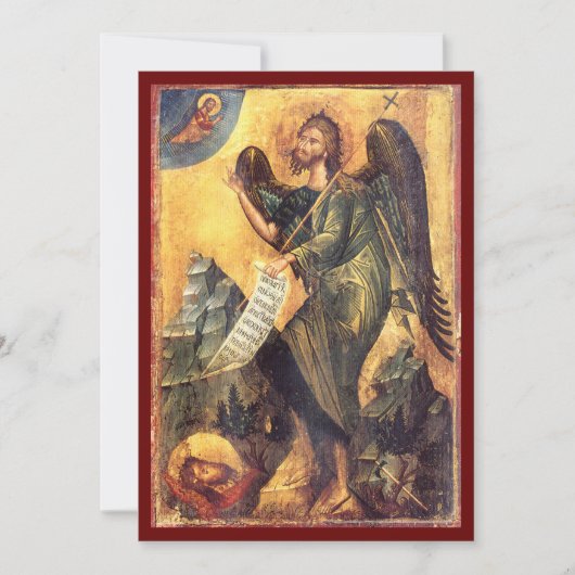 洗礼者の聖ヨハネのアイコン祈りの言葉カード シーズンカード (正面)