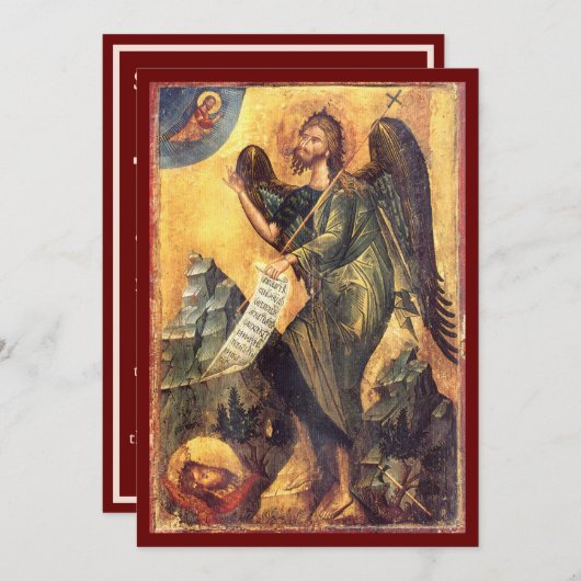 洗礼者の聖ヨハネのアイコン祈りの言葉カード シーズンカード (正面/裏面)