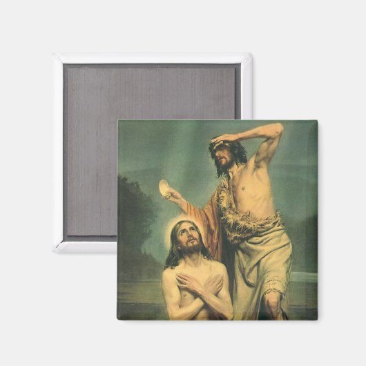 洗礼者ヨハネによるイエス・キリストのバプテスマ マグネット (正面/裏面)