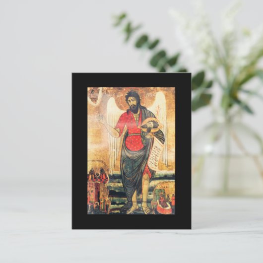 洗礼者ヨハネの古い正統のアイコン ポストカード (スタンド正面)