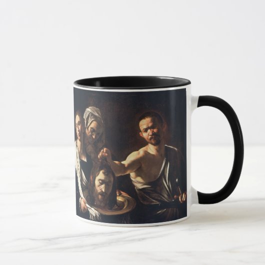 洗礼者ヨハネ- Caravaggioの頭部とのSalome マグカップ (右)
