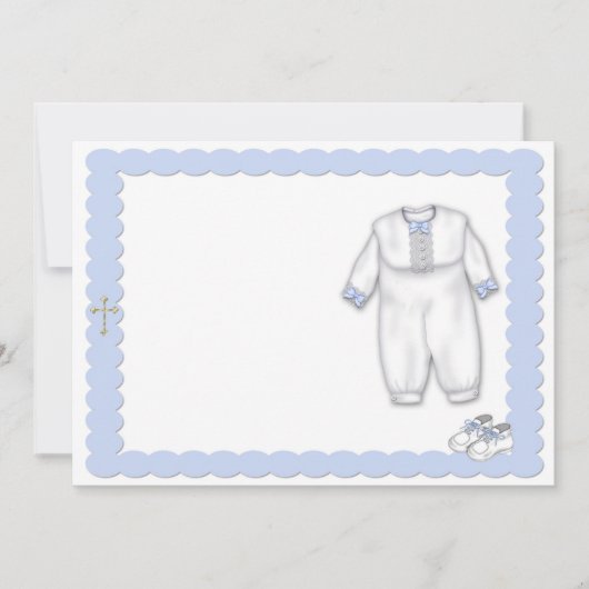 洗礼衣装 青 招待状 (正面)