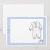 洗礼衣装 青 招待状 (正面/裏面)