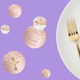 洗礼赤面バラ金ゴールドグリッターほこり写真 コンフェッティ