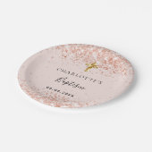 洗礼赤面バラ金ゴールドグリッター名girl ペーパープレート (アングル)