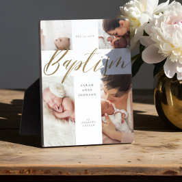 洗礼金ゴールド書道フォトコラージュ記念 フォトプラーク