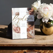 洗礼金ゴールド書道フォトコラージュ記念