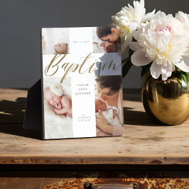 洗礼金ゴールド書道フォトコラージュ記念 フォトプラーク