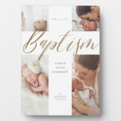 洗礼金ゴールド書道フォトコラージュ記念 フォトプラーク (正面)