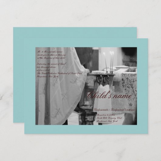 洗礼青 招待状 (正面/裏面)