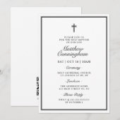 洗礼 おしゃれ モダン 十字架 QRコード 招待状 (正面/裏面)