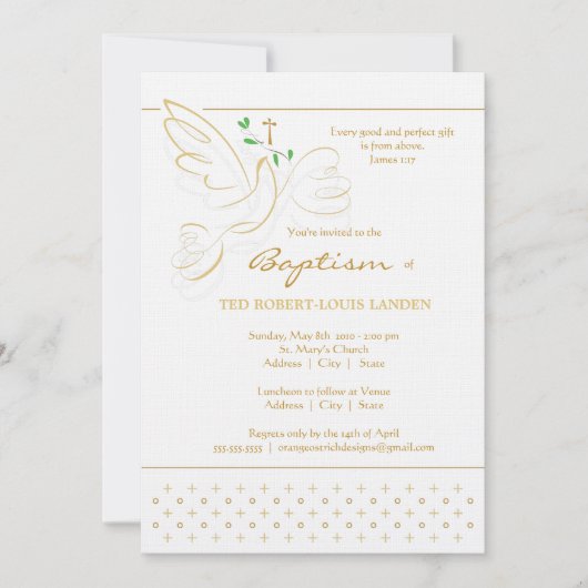 洗礼|の洗礼を施す招待状 招待状 (正面)