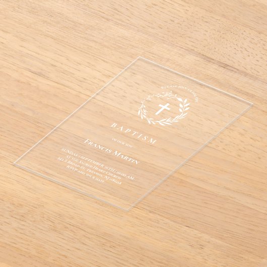 洗礼 アクリル招待状 (レイダウン)