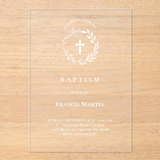 洗礼 アクリル招待状 (正面)