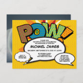 洗礼・キリスト教式・現代風コミックブック インビテーションポストカード (正面/裏面)