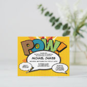 洗礼・キリスト教式・現代風コミックブック インビテーションポストカード (スタンド正面)