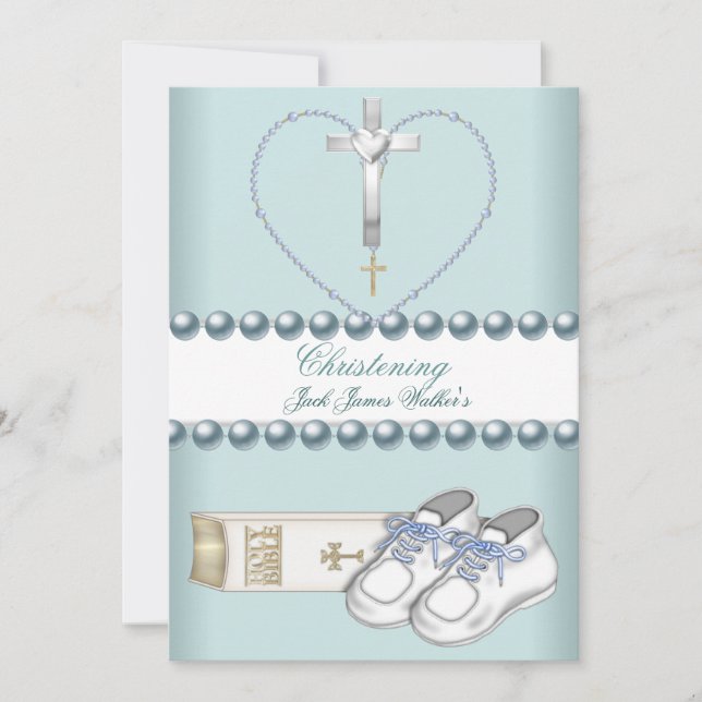 洗礼・キリスト教徒の儀式 男の子 ピンク 白 青 (正面)