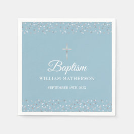 洗礼・キリスト教徒の名付け 現代のシルバーハート スタンダードカクテルナプキン