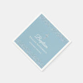 洗礼・キリスト教徒の名付け 現代のシルバーハート スタンダードカクテルナプキン (角)