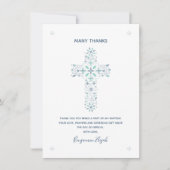 洗礼《キリスト教》洗礼式や命名式ありがとう男子カード 招待状 (正面)