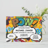 洗礼《キリスト教》洗礼式や命名式おもしろいモダン漫画書 招待状 (スタンド正面)