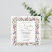 洗礼《キリスト教》洗礼式や命名式エレガントフローラ宗教 招待状 (スタンド正面)