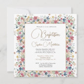 洗礼《キリスト教》洗礼式や命名式エレガントフローラ宗教 招待状 (正面)