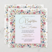 洗礼《キリスト教》洗礼式や命名式フローラ宗教モダン 招待状 (正面/裏面)