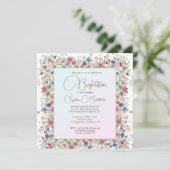 洗礼《キリスト教》洗礼式や命名式フローラ宗教モダン 招待状 (スタンド正面)