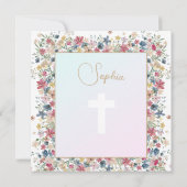 洗礼《キリスト教》洗礼式や命名式フローラ宗教モダン 招待状 (裏面)