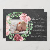 洗礼《キリスト教》洗礼式や命名式ベビーガーデンフローラ写真 サンキューカード (正面/裏面)