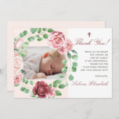 洗礼《キリスト教》洗礼式や命名式ベビーガーデンフローラ写真 サンキューカード (正面/裏面)