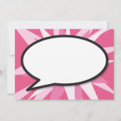 洗礼《キリスト教》洗礼式や命名式モダン漫画ブックピンク 招待状 (裏面)