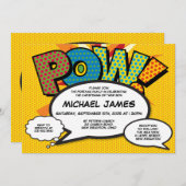 洗礼《キリスト教》洗礼式や命名式モダン漫画 招待状 (正面/裏面)