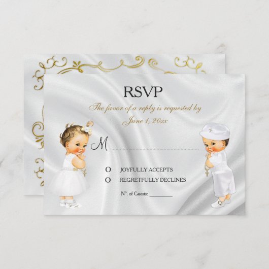 洗礼《キリスト教》洗礼式や命名式会 出欠カード (正面/裏面)