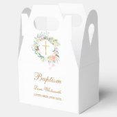 洗礼《キリスト教》洗礼式や命名式水彩フローラ金ゴールドスクリプト フェイバーボックス (オープン)