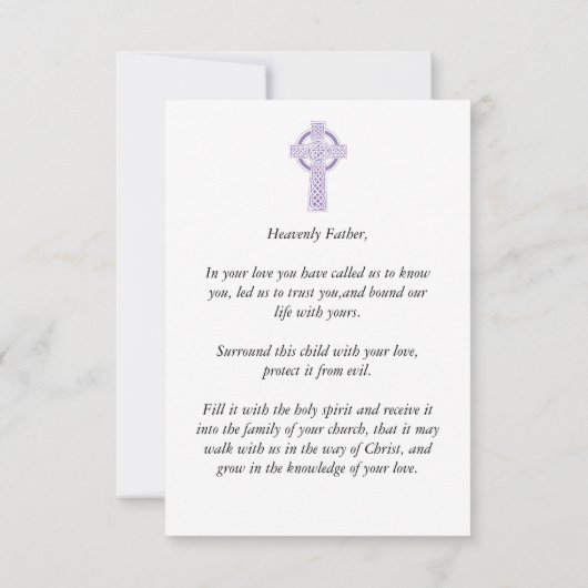 洗礼《キリスト教》洗礼式や命名式祈りの言葉カード カード (裏面)