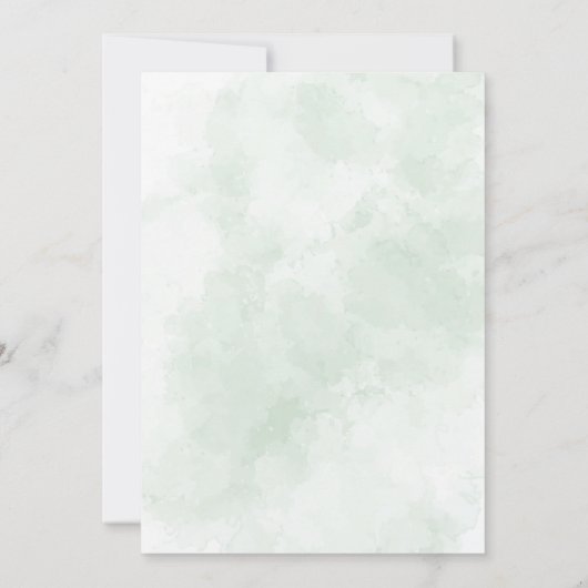 洗礼《キリスト教》洗礼式や命名式緑十字エレガント文字 招待状 (裏面)