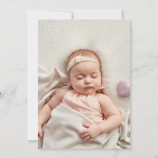 洗礼《キリスト教》洗礼式や命名式金ゴールドクロスフローラ写真 招待状 (裏面)