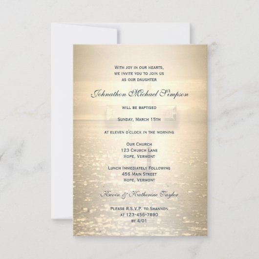 洗礼 ゴールドクロス 招待状 (正面)