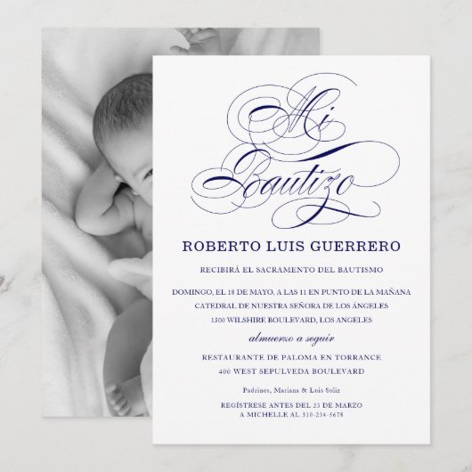 洗礼 スペイン語 海軍 スクリプト 私の洗礼 招待状 (正面/裏面)