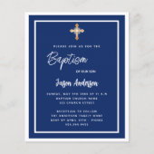 洗礼 ネイビーブルー 白 男の子 ゴールド 予算 ご案内 チラシ (正面)