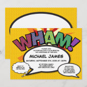 洗礼　バプテスマ　現代風　楽しい　コミックブック 招待状 (正面/裏面)