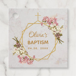 洗礼 フローラル ゴールド ピンク ランカスター 大理石 幾何学 フェイバータグ