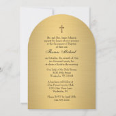 洗礼 マリア イエス ゴールド ステンドグラス 招待状 (正面)