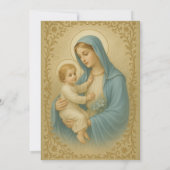 洗礼 マリア イエス 青と金 招待状 (裏面)